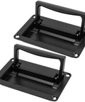 Recessed Flush Pull Handles 4.37 Inch Set Of 2 In Zinc Alloy Black Finish for toolboxes and cabinets, shown in installed position.