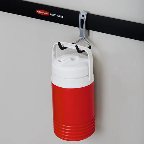 FastTrack Wall Mounted Utility Hook for Rope Hose and Tools Garage Storage With Soft Grip Coating Mounts to Fast Track Rail System