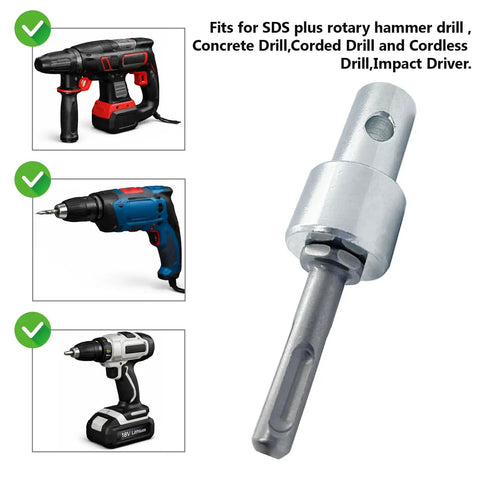 Beefy Auger Drill Adapter For Ice Fishing SDS Plus To One Half Inch Thread Keyless Drill Chuck Adapter For Impact Drivers And Earth Augers Stainless Steel 304 Construction One Piece near tools.