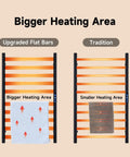 Comparison of Ten Bar Heated Towel Rack For Bathroom No Fuss Wall Mount Towel Warmer with upgraded flat bars vs traditional model