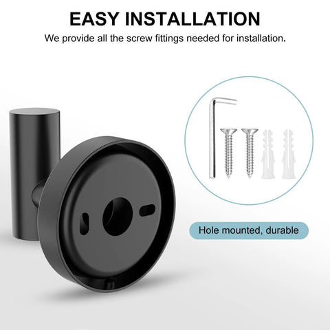Matte Black Towel Hooks 4 Pack For Bathrooms Screw In Wall Mounted Stainless Steel Towel Hangers With Drill Hole Installation kit