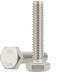 Close-up of 304 stainless steel hex bolts with full threading for durable mounting on chairs and marine fixtures.