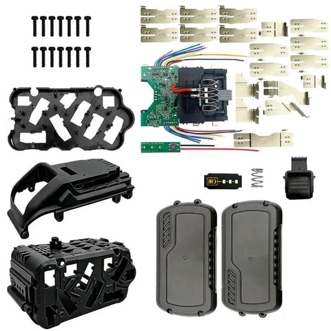 Real Deal 15 Cell 21700 Lithium Battery Case Storage Box With Smart Protection Board For 20V And 60V Power Tool kit components and PCB board.