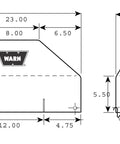 Technical diagram of Soft Winch Cover With Elastic Bungee Cord Fasteners for 9 5Ti and XD9000i winches with dimensions