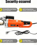 No Sweat 200W Electric Pipe Threader For Half To 2 Inch Pipes, 26Rpm Copper Motor, showing orange body and cooling holes.