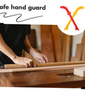 Using 2 Pack Woodworking Push Sticks for Safety and Precision on wood, ergonomic jointer push blocks visible