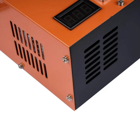 Rock Solid Heavy Duty High Pressure Portable Pcp Air Compressor Pushes Hard To 4500 Psi With Brushless Motor, close-up of casing and display.