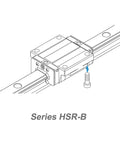 Top Rated Hsr25b Block Guide Slider Flange Through Hole Linear Rail Slide Kit mounted on a rail with bolt detail.