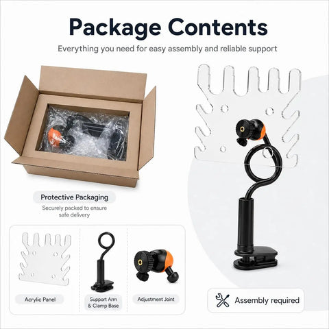 Package includes Veterinary Breathing Circuit Holder And Acrylic Tube Bracket Stand For Anesthesia Machines with secure mounting.