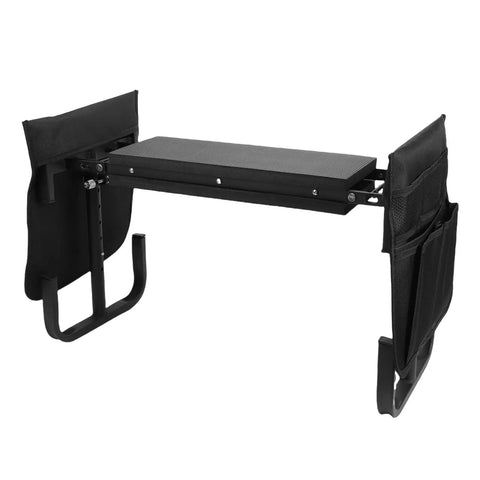 Garden Kneeler Seat With Adjustable Height Foldable Stool Dual Function Bench for Kneeling or Sitting, sturdy carbon steel frame.