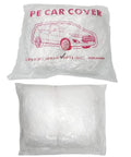 4-Pack Universal Car Cover Rain Dust Protection With Elastic Hem Lightweight Clear Plastic Covers packaged