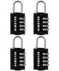 4 Digit Combination Padlock For Locker And Luggage Set Of 4 Heavy Duty Mini Lock For Backpack Gym School And Travel Easy To Use