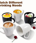 Huge 16 Ounce Ceramic Coffee Mugs 4 Pack White Set Durable Stoneware Cups For Coffee Tea Heat Retention Chip Resistant Easy Clean