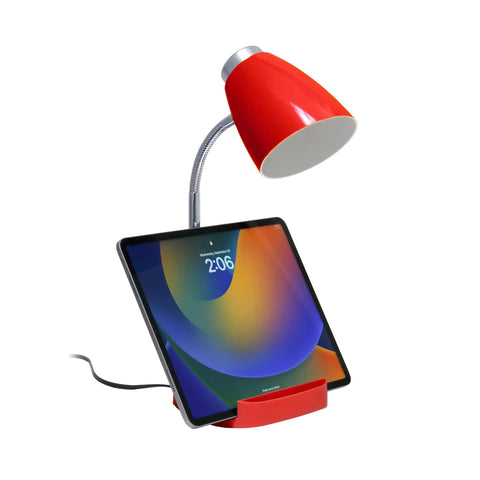 Pink Gooseneck Desk Lamp With Tablet Stand And Book Holder Must Have Modern Space Saving Office Light with display tablet