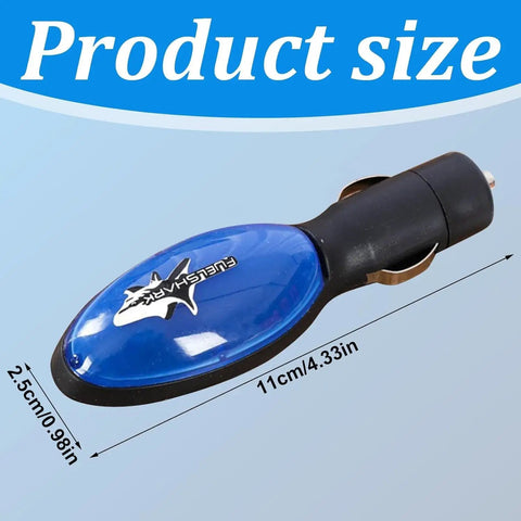 Gas Saver For Cars And Trucks With Smart Magnetic Retuning Tech, Instant Fuel Efficiency Boost shown in blue with size dimensions