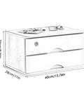 Solid Wood Desk Organizer With Locking Drawers, Monitor Riser, And A 2 Drawer File Cabinet, dimensions labeled on sketch.