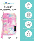 Diabetes Grab-And-Go Travel Case For Glucose Meter And Essentials, Portable Diabetic Organizer Bag, Glucometer Kit, Medical Supplies Pouch, Easy Everyday Diabetes Care, pink 7.25x4.5-inch case with wrist strap