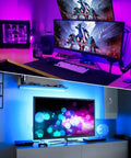 40Ft RGB Smart LED Strip Light Kit With 360 SMD 5050 LEDs lighting up gaming and TV setup