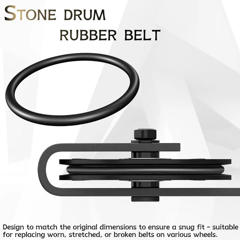 10 Pack Rock Tumbler Replacement Belts For C1 C1 Pro C3 And K1 K1 Pro K3 showcasing a black rubber belt in close-up view