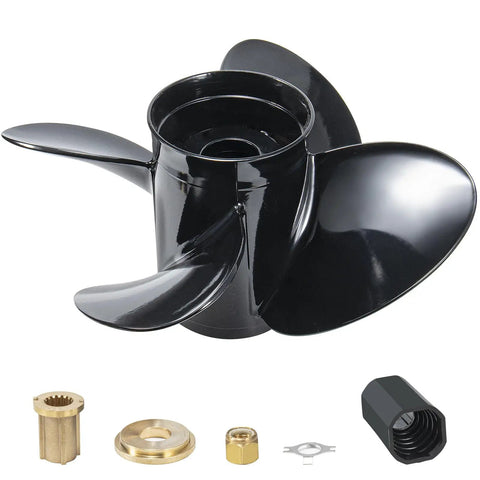 13 Inch Diameter, 17 Inch Pitch Aluminum Boat Propeller With 15 Spline Right Hand Rotation For Mercury Outboards Forty To One Hundred Forty HP Replace OEM 48 8M8026590 Includes Hub Kits