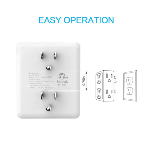 Outlet Extender Turn Two Outlets Into Six With This Space Saving 6 Outlet Wall Tap, 3 Prong Plug Adapter, White, 2 Pack, Perfect for Cruise Ship Cabins, Dorms, Home Office And Laptops