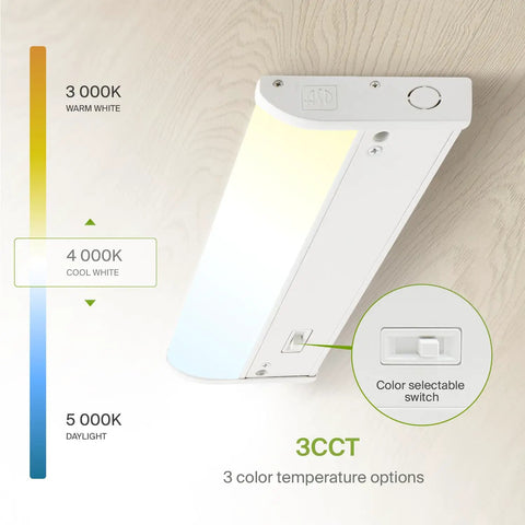 Dimmable 9 Inch Under Cabinet LED Lights For Kitchen No Fuss Easy Install, 3W 202 Lumens, Three Color Temps, wall mounted
