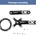 Beefy Square Taper Crankset For Mountain Bikes 170mm Crank Arm Set 104 BCD 32T Chainring With Bolts Single Speed Ready Aluminum Alloy