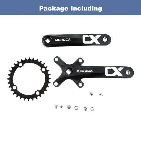 Beefy Square Taper Crankset For Mountain Bikes 170mm Crank Arm Set 104 BCD 32T Chainring With Bolts Single Speed Ready Aluminum Alloy
