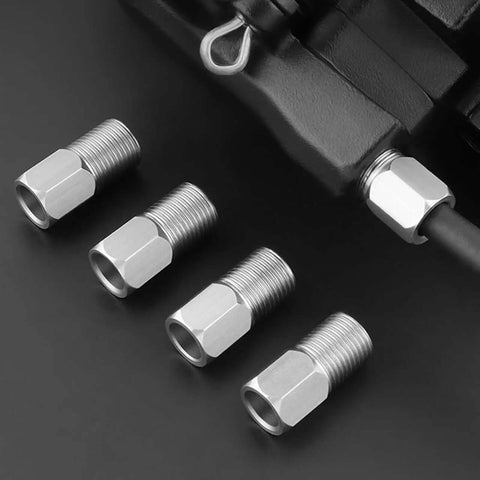 Top Tier Stainless Steel Brake Hose Fitting Bolts For Mountain Bike That Resist Rust And Provide Stable High Pressure Stopping Power So You Can Ride Hard Without Worrying About Safety Or Maintenance Hassles, silver threaded fittings