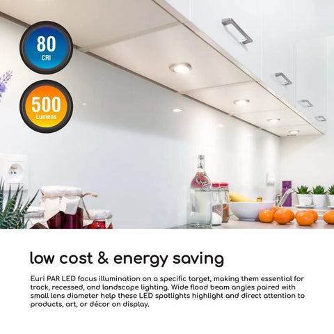 Low Profile Dimmable Led Par16 Bulbs Gu10 Base, 7W Replaces 50W, 500 Lumens Warm White 2700K, Slick Zero Flicker Dimming For Chill Ambient Room Vibes, Damp Rated Energy Star Pair