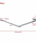 10 Inch Folding Lid Stay Hinges Set, 180 Degree Rotatable Stainless Steel Cabinet Hinge For Tables And Furniture, 2 Pairs, Silver