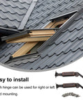 Heavy Duty Universal Lid Support Hinges For Wooden Boxes And Cabinets Snag This Dang Solid 4 Pack Iron Set installed on a roof.