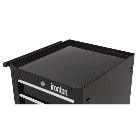 Top view of 5 Drawer Rolling Tool Cabinet 17 Inch 75 Pound Capacity Welded Steel Construction With Rust Resistant Powder Coat