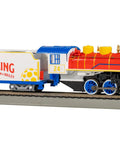 USRA 0-6-0 Steam Locomotive With Short Haul Tender No 24 For HO Scale Model Railroading standing on track, colorful paint scheme.