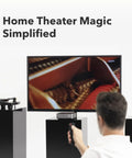 Smart Multiroom Streaming Amplifier With AirPlay Google Cast And Alexa Voice Control HDMI Output Streams Spotify Amazon Music Tidal And More Powers Passive Speakers Up To 60W Per Channel At 8 Ohms Space Gray shown in home theater setup