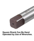 One Inch Hand Reamer H8 Precision Alloy Tool Steel 8 Flute Straight Shank Milling Cutter showing square shank end