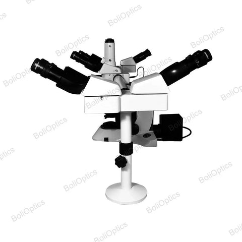 Five Head Multiview Teaching Microscope With Trinocular Eyepieces 40X To 1000X Magnification Led Illumination infinity plan objectives