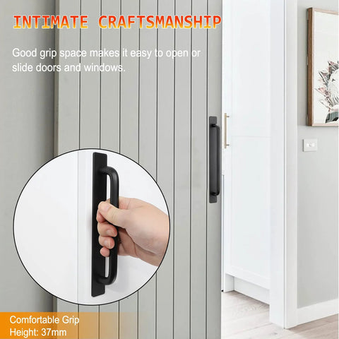 Self Adhesive Cabinet Handles 2 Pack Aluminum Alloy Push Pull Handles being installed on a cabinet door.