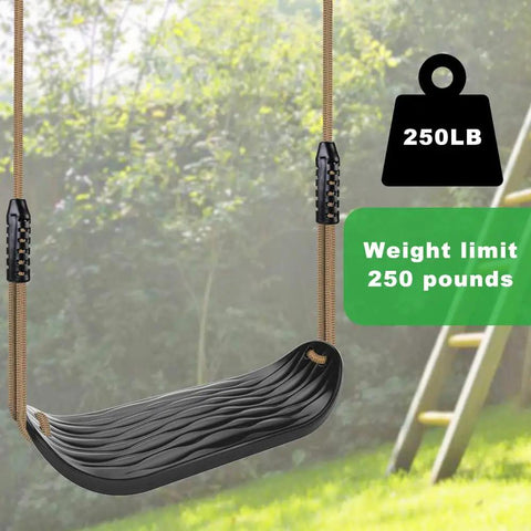 Heavy Duty Plastic Swing Seat With Non Slip Design, Adjustable Rope, Four Carabiners, Built For Indoor Or Outdoor Backyard Playsets