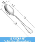 16 Piece Teaspoon Set In Premium Food Grade Stainless Steel 6.7 Inch Spoons Durable Small Teaspoons For Everyday Use