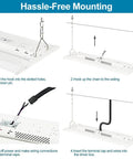 Heavy Duty Led High Bay Shop Light 300 Watt 42000 Lumens installation steps showing easy mounting and wiring process.
