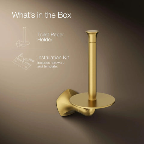 Occasion 27064-2MB Vertical Toilet Paper Holder in Brushed Moderne Brass with installation kit