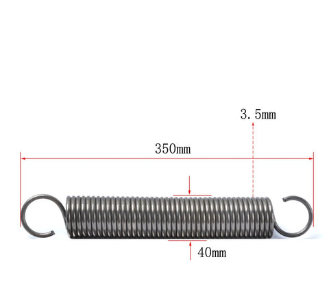 Premium Stainless Steel Extension Spring With Dual Hooks Built Like A Tank For Mechanical Fix Ups And Gear Projects Delivers Killer Tension To Keep Your Equipment Running Smooth, 350mm long.