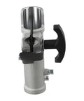Heavy Duty Extension Pole Connector For Hedge Trimmers And Brush Cutters 26Mm 28Mm Shaft Adapter detailed from front, showing iron coupler and lock.