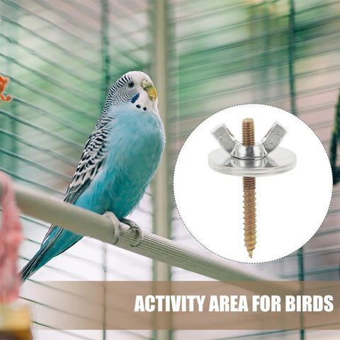 12 Sets Bird Cage Screws Fixing Kit For Stands And Cages Durable Silver Iron Hardware With Screws Cage Nuts Rails Perches And Springboards For Quick Assembly And Secure Mounts, bird cage perch screw