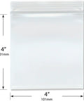 4x4 Inch 8 Mil Zipper Reclosable Bags Clear Food Safe Poly Bags Pack Of 100 For Snacks Small Parts Crafts And Quick Grab Storage, front view