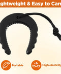 Rugged Rubber Door Wedge Stopper With Paracord Lanyard For Lightning Fast Access Two Pack Security Jammer Blocker Go To Tool For First Responders Law Enforcement And Everyday Crews Black, showing lightweight design and carrying lanyard.