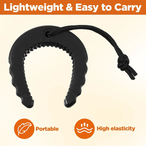 Rugged Rubber Door Wedge Stopper With Paracord Lanyard For Lightning Fast Access Two Pack Security Jammer Blocker Go To Tool For First Responders Law Enforcement And Everyday Crews Black, showing lightweight design and carrying lanyard.