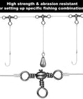 100 Piece Drift Team Approved Three Way Fishing Swivels Black Nickel Stainless Steel T Shape Connectors with hooks and weights.