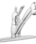 Single Lever Kitchen Sink Faucet With Pull Out Spray In Chrome Finish High Arc Swing Spout For Easy Pot Filling And Quick Cleaning